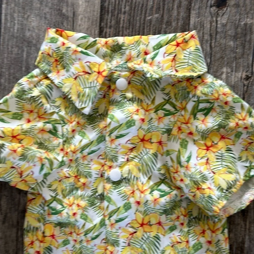 Hawaiian dog dress shirt medium